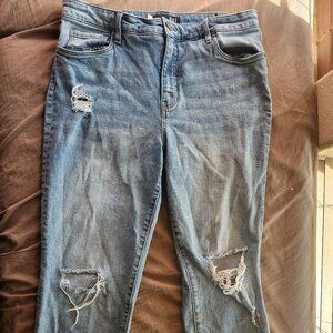 Kut from the Kloth Reese Fab Ab Ankle Straight Jeans Size 14 Medium Wash